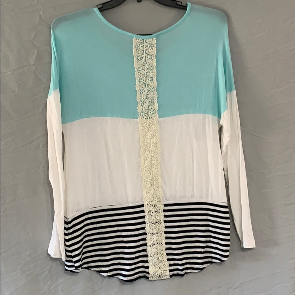 Fashionable Color Block Long Sleeve Top - Picture 4 of 4